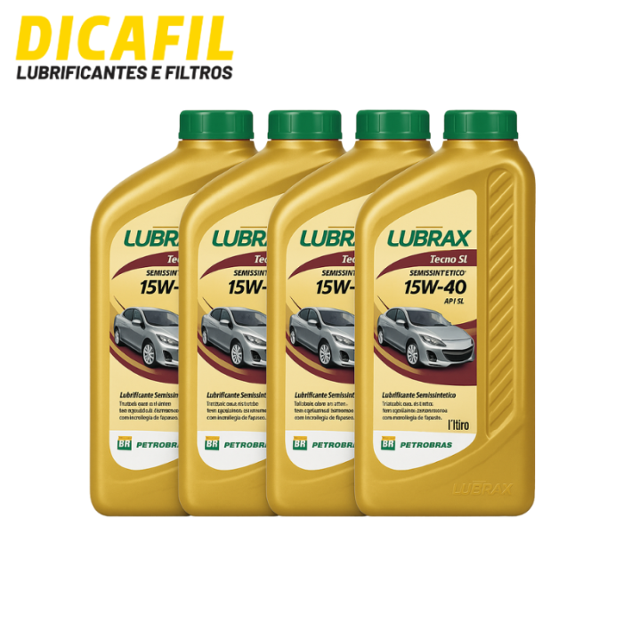 Kit Troca de Óleo - Lubrax Tecno 15w40 - 4 litros | Dicafil 