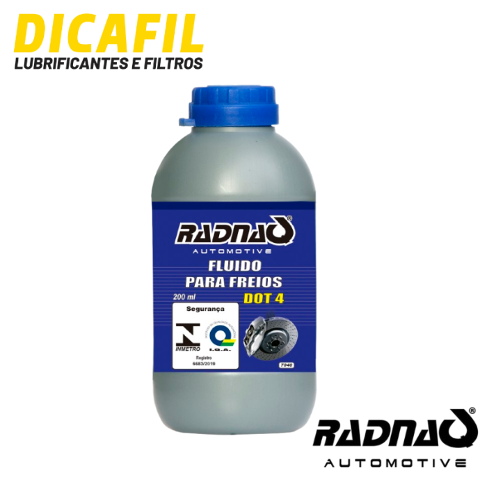 FLUIDO DE FREIO DOT4 RADNAQ - 200ML